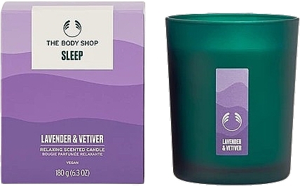 Ароматизована свічка "Лаванда та ветівер. Спокійний сон" - The Body Shop Sleep Lavender & Vetiver Relaxing Scented Candle — фото N1