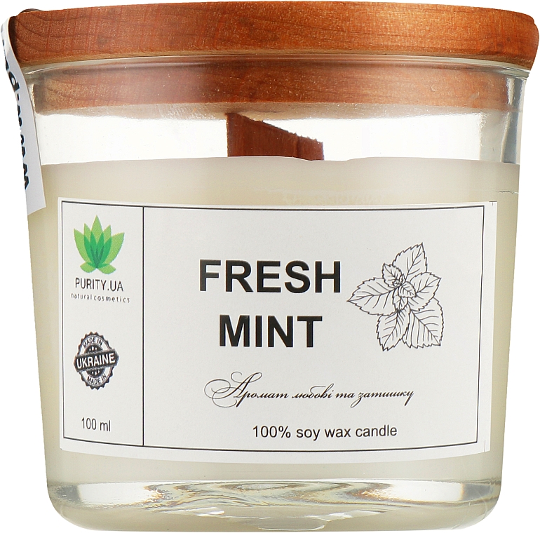 Аромасвеча "Fresh mint", в стакане - Purity Candle