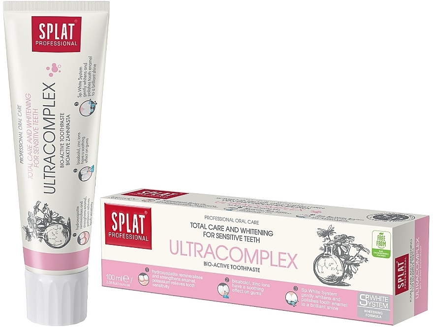 Антибактеріальна зубна паста для комплексного догляду і відбілювання чутливих зубів "Ультракомплекс" - SPLAT
