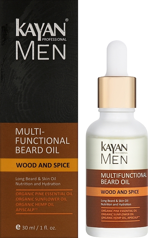 Олія для бороди мультифункціональна - Kayan Professional Men Multifunctional Beard Oil — фото N2