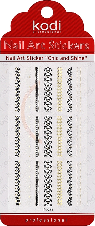 Наклейки для дизайна ногтей - Kodi Professional Nail Art Stickers FL028