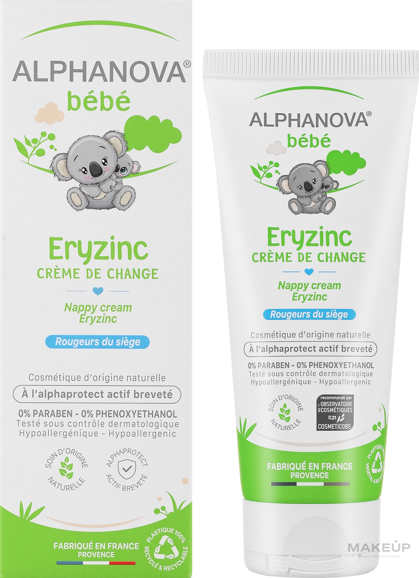 Крем под подгузник от раздражений - Alphanova Baby Natural Eryzinc Nappy Rash Cream — фото 75g