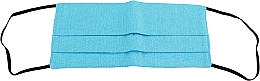 Маска защитная из хлопка для лица однотонная, голубая - Gioia — фото N1