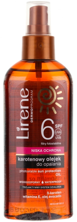 Бета-каротиновое масло для загара - Lirene Sun Care Oil SPF6