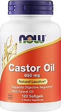 Духи, Парфюмерия, косметика Касторовое масло, 650 мг, 120 мягких желатиновых капсул - Now Foods Castor Oil