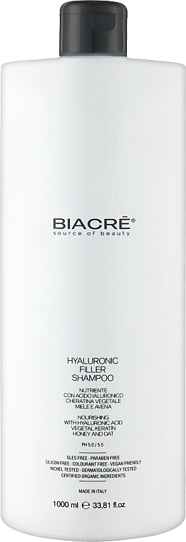 Укрепляющий гиалуроновый филлер-шампунь - Biacre Hyaluronic Filler Shampoo  — фото N3