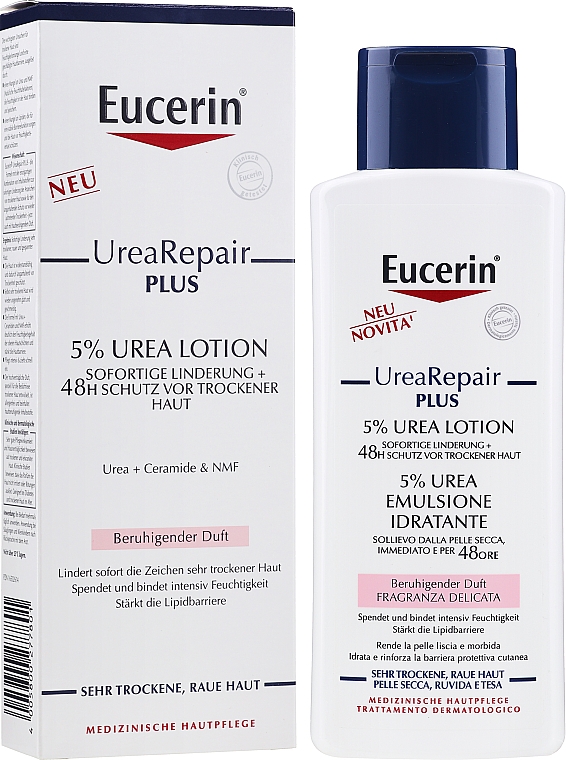 Легкий увлажняющий лосьон для тела для сухой кожи - Eucerin UreaRepair PLUS Lotion 5% Urea — фото N3