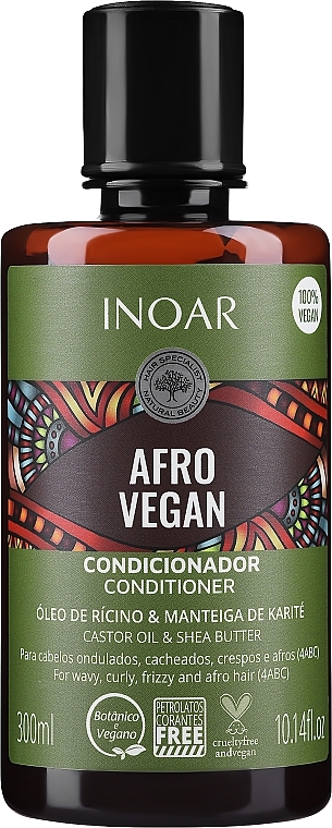 Кондиціонер для хвилястого, виткого та афроволосся - Inoar Afro Vegan Conditioner — фото N1