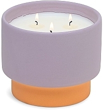 Парфумерія, косметика Ароматична свічка "Фіалка та ваніль", 3 ґноти - Paddywax Color Block Ceramic Candle Purple Violet & Vanilla