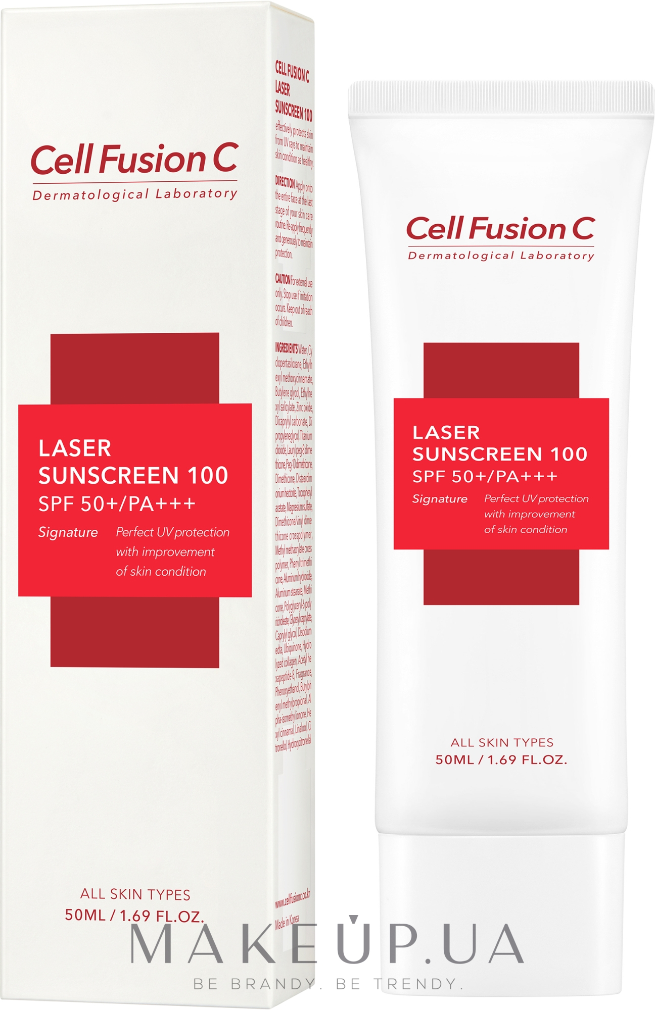 Солнцезащитный крем SPF50+ PA+++ - Cell Fusion C Laser Sunscreen 100 SPF50+/PA+++ — фото 50ml