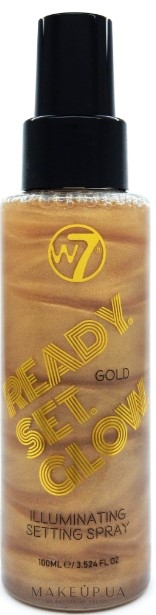Освещающий фиксирующий спрей - W7 Ready Set Glow — фото Gold