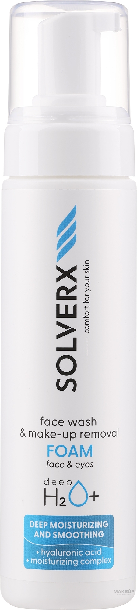 Пінка для вмивання та зняття макіяжу - Solverx DeepH2O+ Face Wash & Make-Up Removal Foam — фото 200ml