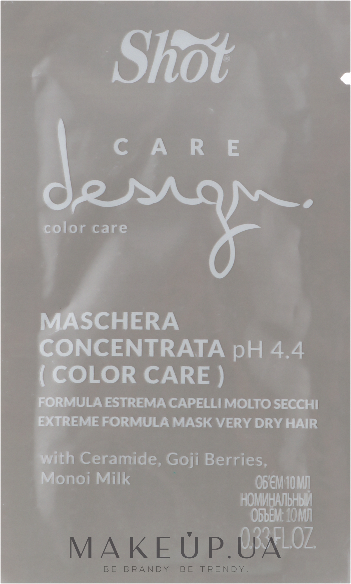 Маска-концентрат для окрашенных волос - Shot Care Design Color Care Extreme Formula Mask Very Dry Hair (пробник) — фото 10ml