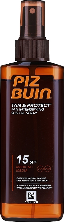 Захисна олія для швидкої засмаги - Piz Buin Tan&Protect Tan Accelerating Oil Spray SPF15 — фото N1