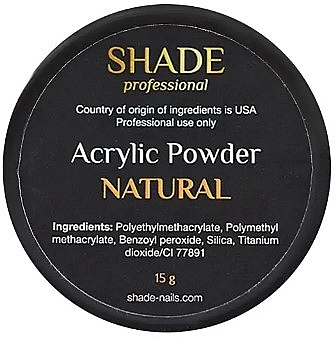 Акрилова пудра для нігтів - Shade Acrylic Powder Natural — фото N1