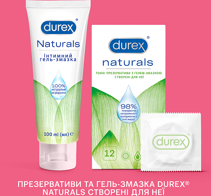 Презервативы латексные с гелем-смазкой, тонкие, 12 шт. - Durex Naturals  — фото N6