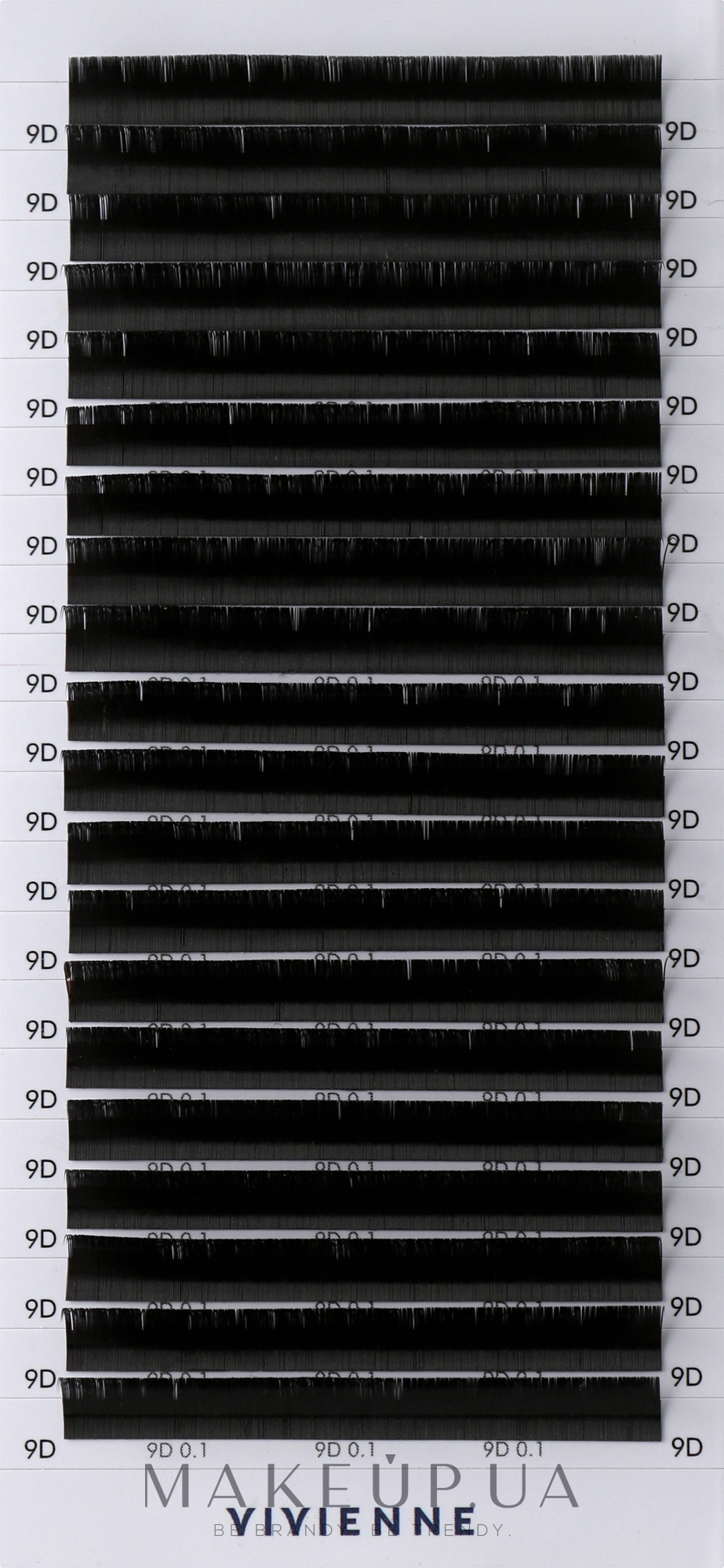 Накладные ресницы "Elite", черные, 20 линий (0,1, D, 9) - Vivienne — фото 1уп