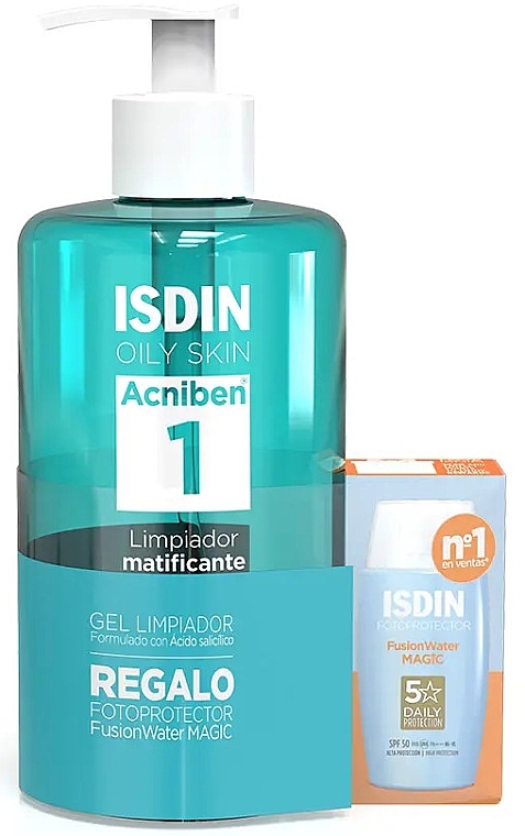 Набор - Isdin Acniben (cl/gel/400ml + sun/cr/10ml) — фото N1