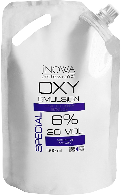 Окислювальна емульсія 6% - jNOWA Professional OXY Emulsion Special 20 vol (дой-пак) — фото N1