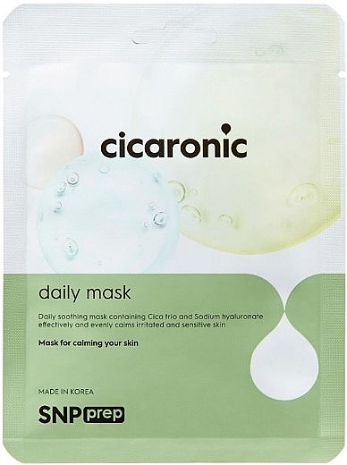 Заспокійлива тканинна маска для обличчя - SNP Prep Cicaronic Daily Mask — фото N1