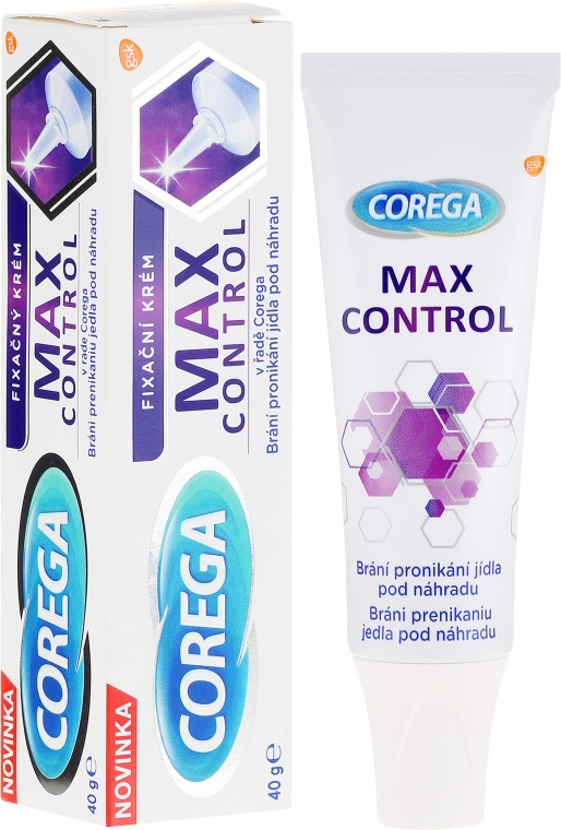 Крем для фіксації зубних протезів "Max Control" - Corega — фото N1