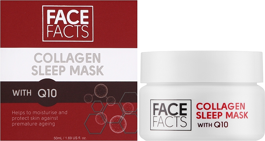 Ночная гель-маска с коллагеном и коэнзимом Q10 - Face Facts Collagen & Q10 Gel Sleep Mask — фото N2