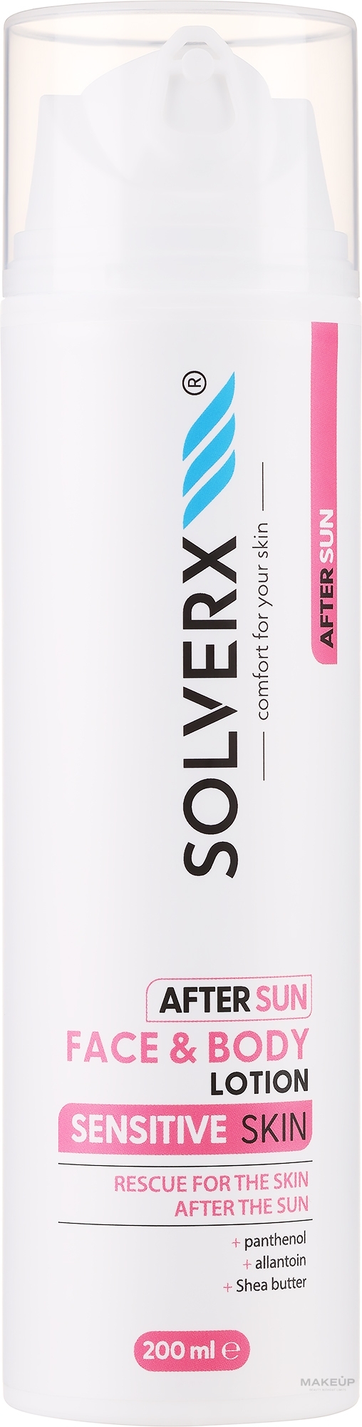 Лосьйон після засмаги для обличчя й тіла - Solverx Sensitive Skin — фото 200ml