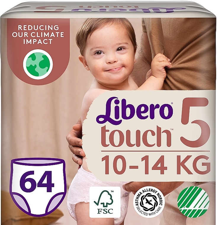Підгузки-трусики дитячі Touch Pants 5 (10-14 кг), 64 шт. (2х32) - Libero — фото N1
