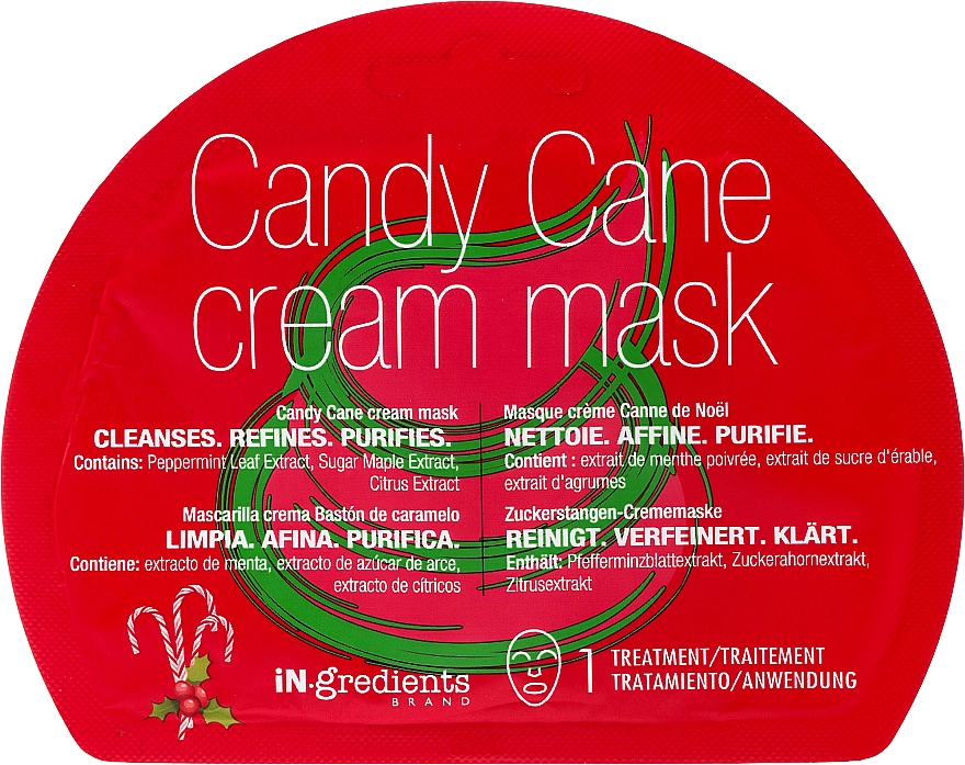 Крем-маска для обличчя очищувальна - masqueBar iN.gredients Candy Cane Cream Mask — фото N1