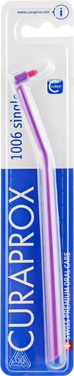 Монопучкова зубна щітка "Single CS 1006", фіолетова з рожевим - Curaprox — фото N1