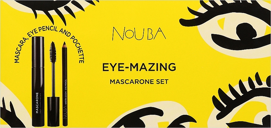 Набор "Mascarone" - NoUBA Eye-Mazing Mascarone Set (mascara/14ml + eye/pen/1,1g + bag/1pc) — фото N2