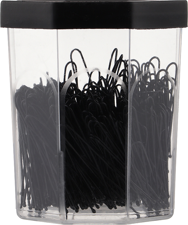 Шпильки прямые для волос, черные, 4.5 см - Lussoni Hair Pins Black