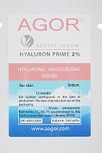 Парфумерія, косметика Зволожувальна сироватка з гіалуроновою кислотою 2% - Agor Hyaluron Prime Active Serum (пробник)