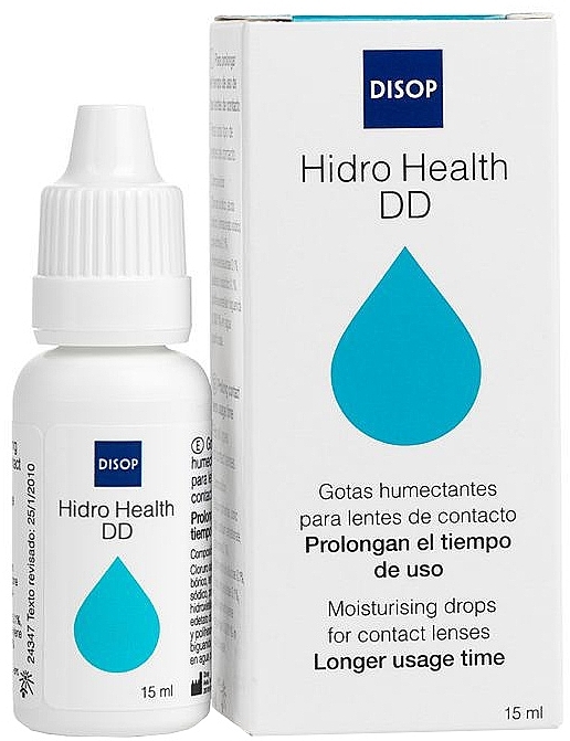 Зволожувальні краплі для контактних лінз, 15 мл - Disop Hidro Health DD
