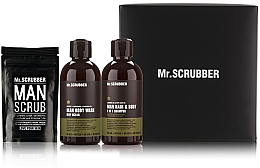 Духи, Парфюмерия, косметика УЦЕНКА Набор - Mr.Scrubber "New Man Basic " (body/scr/100 g + sh/gel/265 ml + shm/265 ml) *