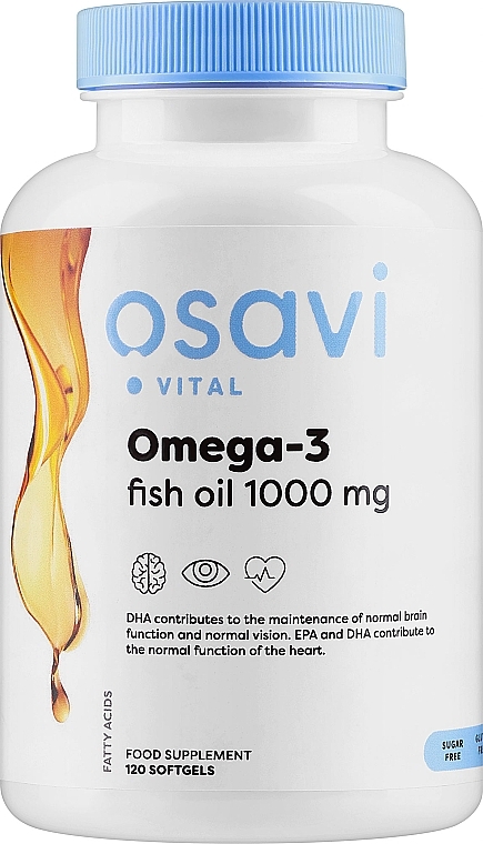 Капсули "Омега-3 Риб'ячий жир" 1000 mg, молекулярно дистильований - Osavi Omega-3 Fish Oil Molecularly Distilled — фото N1