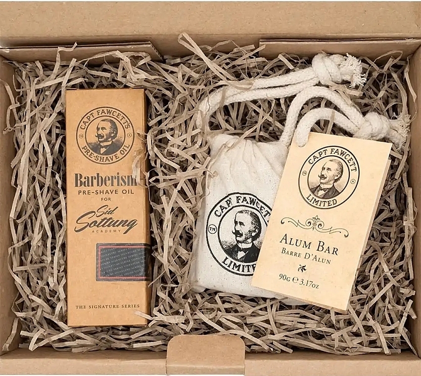 Набір - Captain Fawcett Shaving Gift Set (beard/oil/50ml + alum/bar/90g) — фото N1