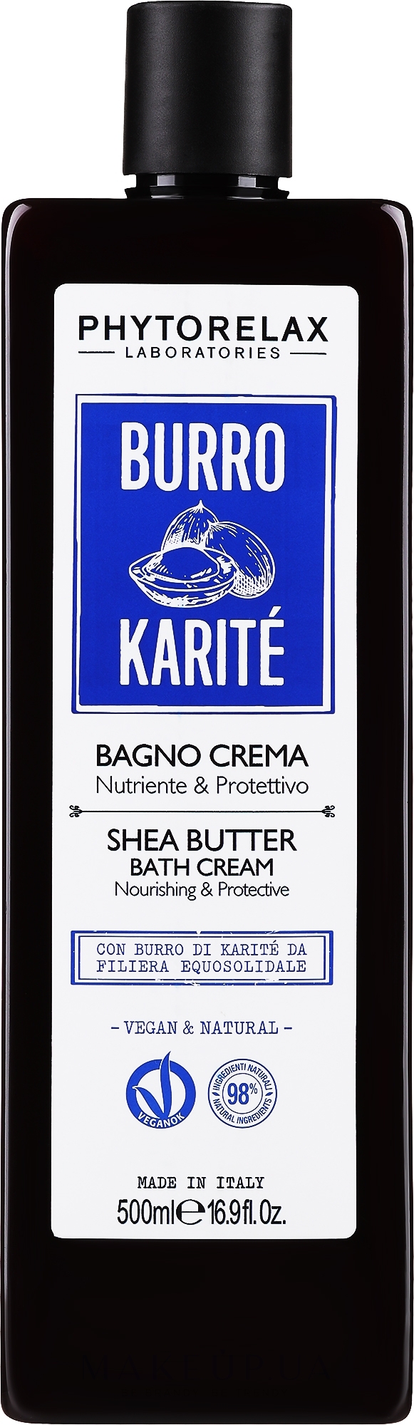 Крем-гель для душу і ванни поживний SHEA BUTTER PhL - Phytorelax Burro Di Karite Shea Butter — фото 500ml