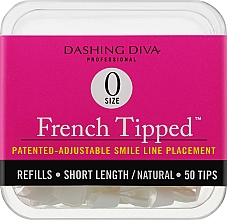 Духи, Парфюмерия, косметика Типсы короткие натуральные "Френч" - Dashing Diva French Tipped Short Natural 50 Tips (Size-0)