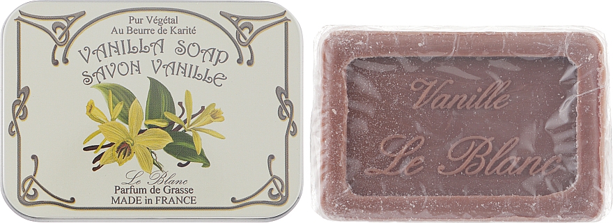 Натуральное мыло в жестяной упаковке "Ваниль" - Le Blanc Vanille Soap — фото N1