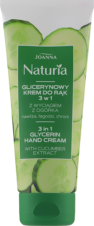 Глицериновый крем для рук "Разглаживающий" с экстрактом огурца - Joanna Naturia Glycerin Smoothing Cucumber Hand Cream — фото N3