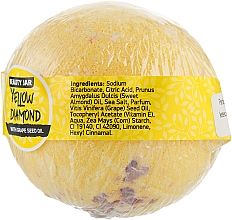 Бомбочка для ванны - Beauty Jar Yellow With Grape Seed Oil Yellow Diamond Natural Bath Bomb — фото N2