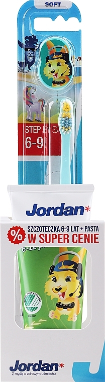 Набор 6-12 лет, зайчик - Jordan Junior (toothpaste/50ml + toothbrush/1pc) — фото N2