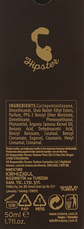 Кератиновое масло для бороды и усов - RedOne Argan Cair Oil Hipster Style — фото N3