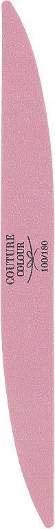 Пилка для ногтей "Двойной нож", 100/180, бело-розовая - Couture Colour — фото N1