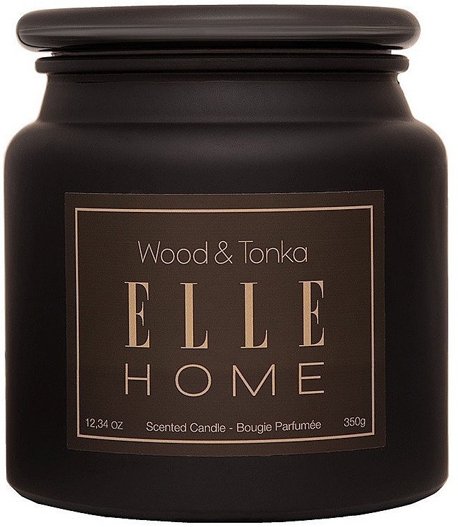 Ароматическая свеча - Elle Home Wood & Tonka Scented Candle — фото N1