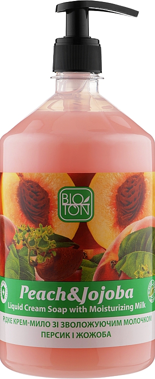 Рідке крем-мило "Персик і жожоба" - Bioton Cosmetics Active Fruits Peach & Jojoba Soap — фото N3