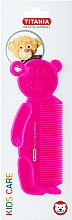 Гребешок для волос детский "Bear", розовый - Titania — фото N1