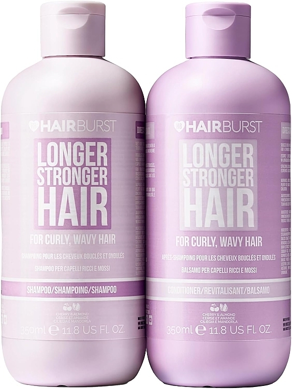 Набір для виткого і хвилястого волосся - Hairburst Longer Stronger Hair (shm/350ml + cond/350ml) — фото N1