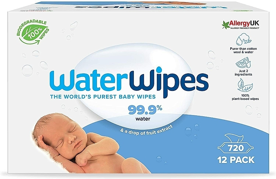 Дитячі вологі серветки, 720 шт. - WaterWipes Baby Wipes — фото N1